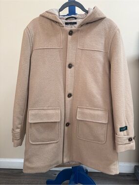 Lauren Ralph Lauren Camel Hooded Wool Single-Breasted Pea Coat (Boys)